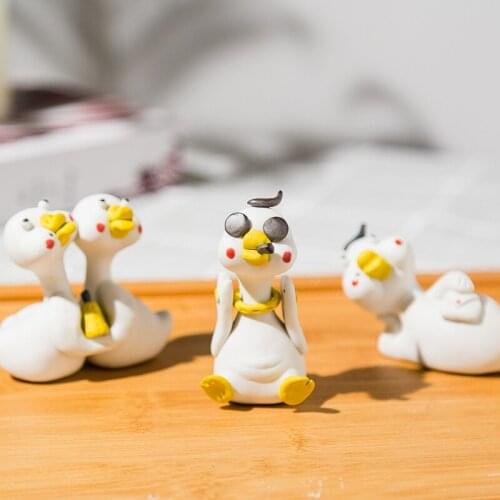 Home Decoration Accessories Adornos Para Casa Duck Desktop Small Ornaments Cute Creative Ceramic Japanese Car Desktop Crafts