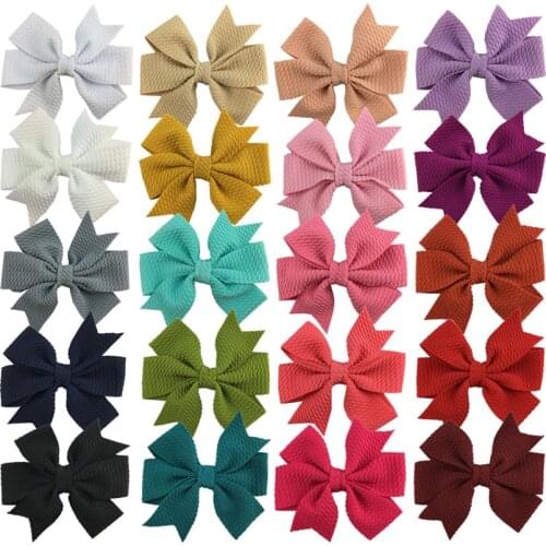 3.5"Hair Bows Clips Solid Color fabric Hair Bows Alligator Clips Hair Accessories for Baby Girls Infants Toddlers Kids H0519B