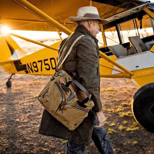 American Retro Business Oil Wax Canvas Briefcase Computer Bag Travel Shoulder Bag Messenger Bag