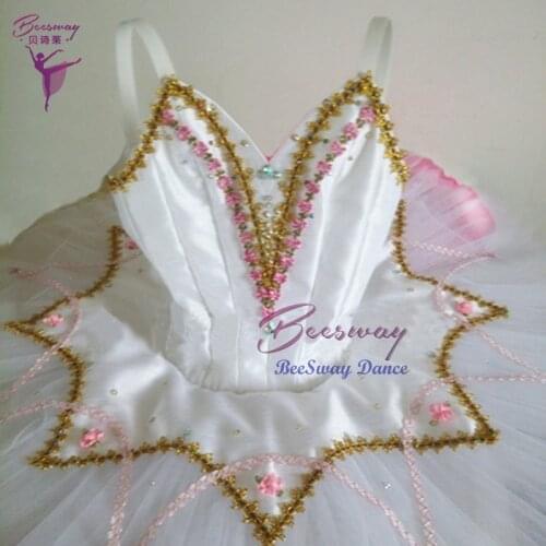White Professional Ballet Tutu for Girls women Ballerina Professional Ballet Costume Pancake Tutu
