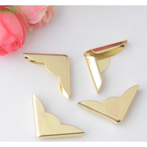 Free Shipping 20 Gold Plated Book Scrapbooking Albums Menus Folders Corner Protectors 32x23mm F0828