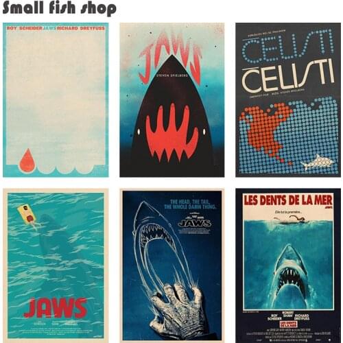 Jaws Hotel Home Furnishing decoration Kraft Movie Poster Drawing core Wall stickers