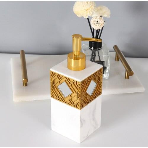 Resin Liquid Soap Dispenser Bathroom Shampoo Shower Gel Storage Bottle Bath Hardware Cerimic Tray Birthday Present Wedding Gift