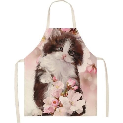 Flower cat pattern Apron for hairdresser Men kitchen apron kitchen apron women Apron for kitchen cooking accessories Child apron