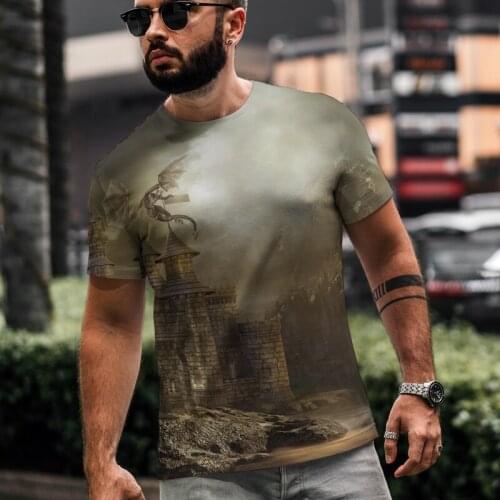 2021 Summer T Shirt Men Streetwear O Neck Short Sleeve Tees Tops Gothic Stylemale Clothes Casual 3d Print Tshirt Xxs-6xl