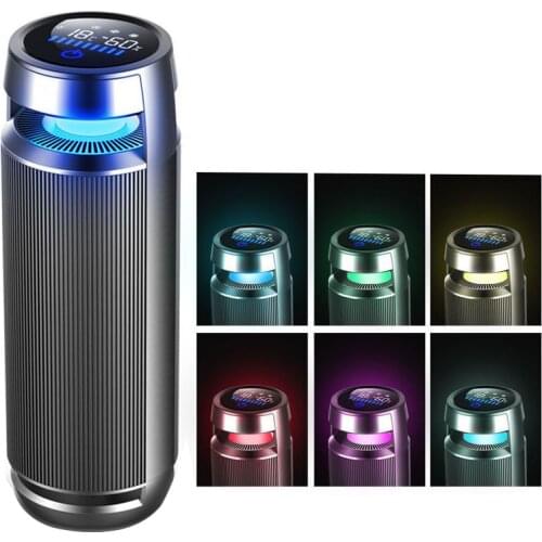 Metal Air Purifier Car Home Ture HEPA Filter Air Fresheners Cleaner Air ozonizer Negative Ion Ozone Generator Purifying 5V LED