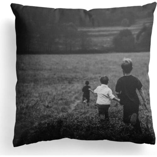 Fashion living decorative modern sofa backrest black durable custom print pillowcase