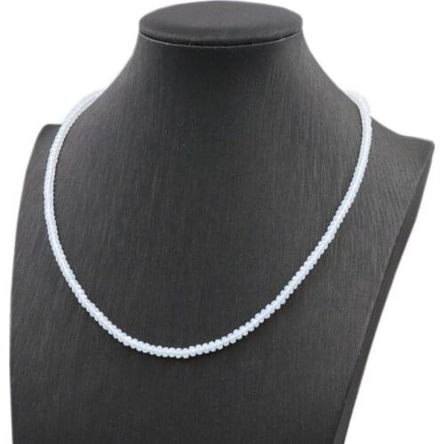Trendy Seed Stone Opal Beads Necklace Jewelry for Women Girl Charming Bridal Crystal Vintage Costume Gift Party Accessories B110