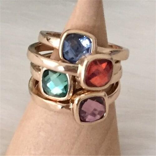 2020 New Fashion Women Korean Style Fashion Rings Gold Color Alloy 4 Color Ring Set Wedding Jewelry Accessories