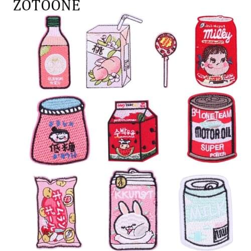 ZOTOONE New Iron on Patches for Clothing Embroidery Candy & Bottle Badges for Clothes Stickers DIY Embroidered Applique J