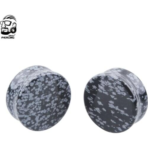 New style Organic Double Flared Stone Ear Plug Piercing Tunnels Ear Gauges Ear Tunnels Stretcher Expander Body Jewelry 5-25mm