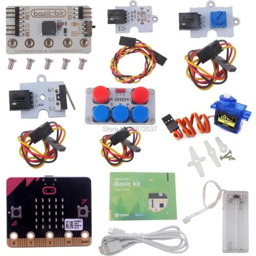 Basic:bit DIY Basic Kit 9g Micro Servo Crash Module Potentiometer for BBC Micro:bit Microbit Kids Programming Learning
