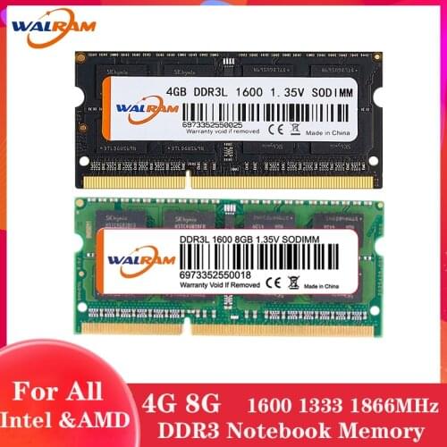 WALRAM DDR3L RAM 2GB 4GB 8GB1333MHZ 1600MHz 1866MHz Laptop Computer Memory DDR3L 204pin Notebook memory NON ECC 1.35V
