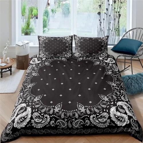 Luxury 3D Paisley Bandanna Printed 2/3Pcs Bedding Set Comfortable Duvet Cover Pillowcase Home Textile Single Queen and King Size
