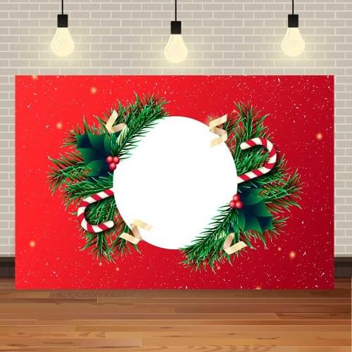 Seekpro Merry Christmas Gift Winter Snow Wooden Sequins Pine Cones Party Tree Customized Photo Backdrop Photography Background