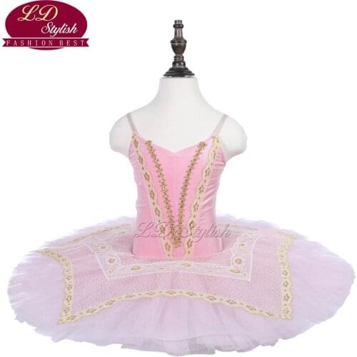 Pink Children Professional Ballet Tutu Costumes Kids Pancake Tutu Practise Dancewear Adult Ballet Dance Dresses Girls Skirt
