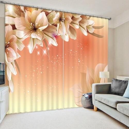 Custom 3D Stereoscopic Blackout Curtain Photo flower 3D Curtain For Window Bedroom Living room Curtiain
