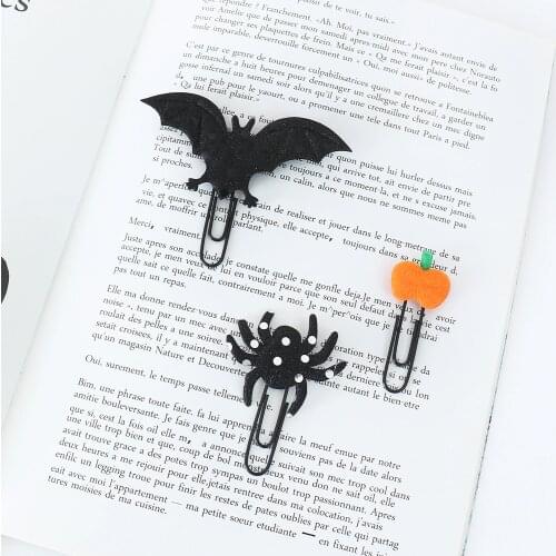 TUTU 15pcs/lot Halloween Spiders pumpkins black bat paper clip Halloween party decorative Halloween horror Bats H0550