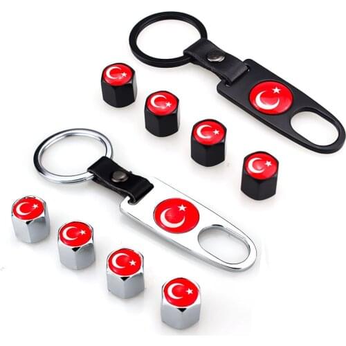 High Quality Car Wheel Tyre Tire Stem Air Valve Caps Key Chain Set Skull Punisher Black Car Styling Zinc Alloy Hot Sale #30