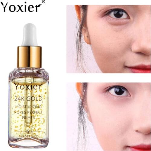 Yoxier 24K Gold Hyaluronic Acid Makeup Primer Whitening Face Skin Oil Control Professional Matte Serum Series Foundation Primer