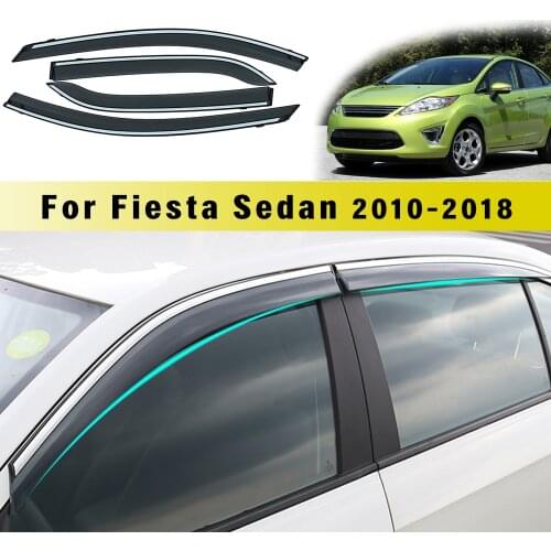 Window Weather Shield Deflector Guard For Ford Fiesta Sedan 2010-2018 Awnings Car Styling Auto Accessories Sun Rain Visor 4pcs