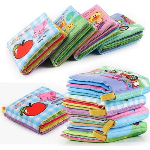 1PC Baby Rattles Mobiles Toy Soft Animal Cloth Book Newborn Stroller Hanging Toy Bebe Early Learning Educate Baby Toys