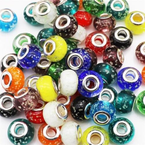 10Pcs/Lot 16mm Big Round Large Hole Luminous Beads Fit Pandora Bracelet Women Chain Cord DIY Pendant Necklace for Jewelry Making