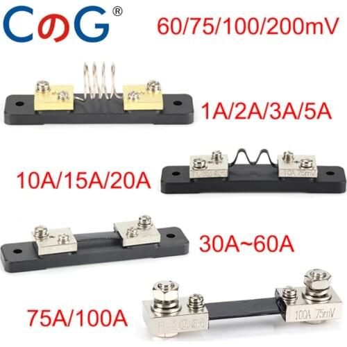 1A 2A 3A 5A 10A 15A 20A 30A 40A 50A 75A 100A 75mV 60mV 100mV 200mV CG FL-2 Manganin Copper DC Shunt Measuring Shunt Resistor