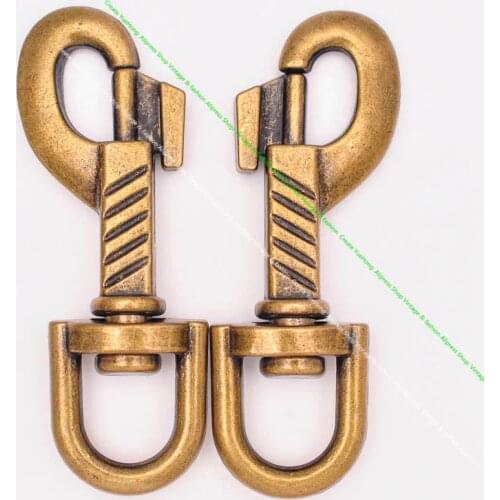 2PCS Quality Heavy Antique Brass Swivel Lobster Clasp Snap Hooks Clip for Keychain Handbag Pet Collar Luggage Bag Strap Hardware