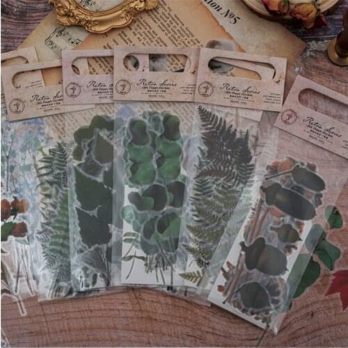 20pcs/lot Retro Stationery Stickers Dried flower Travel Diary Planner Decorative Mobile Stickers Scrapbooking DIY Craft Stickers