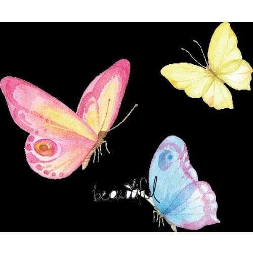 2021 colour Beautiful Butterfly Thermo Stickers on Clothes Application of Heat-transfer Patches iron on Patch for clothing