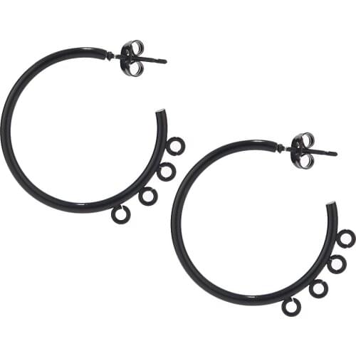 6pcs Stainless Steel Black/Gold Earrings Pendant Connectors For DIY Fashion Earrings Jewelry Accessories