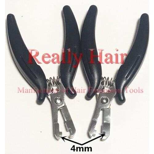 Free shipping 2pcs Wholesale sales antirust plating flat hair Black handle 4mm model extensions/hair extension tools/Hair plier