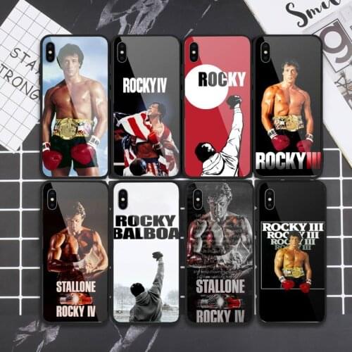 Rocky Balboa Phone Case Tempered glass For iphone 6 6S 7 8 plus X XS XR 11 12 mini PRO MAX