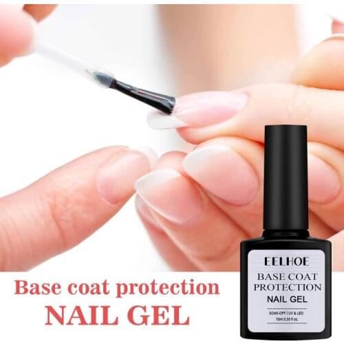 EELHOE 2 Pcs 10ml Nail Polish Primer Seal Layer Base Glue Fast Dry Nails Gel Natural Resin DIY Decor Glue Nail Art Accessories
