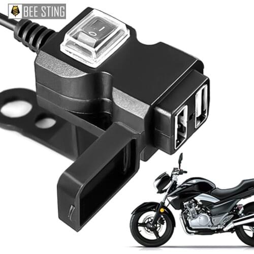 Motorcycle Socket Splitter Waterproof9-90V Motorbike Universal Cigarette Lighter Dual USB Charger Power Adapter for Mobile Phone