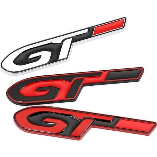 GT Logo Car Sticker Badge Metal Emble Decals for Peugeot GT RCZ 508 3008 5008 KIA Forte Optima Stinger Sorento Renault Megane