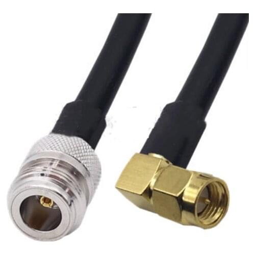 RG58 Cable SMA Male Right Angle to N Female Coaxial Connector WiFi Antenna Extension Pigtail jumper cable