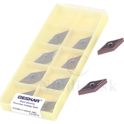 10Pcs VNMG160404-MS LF6018 External Turning Tool VNMG160408-MS LF6018 Carbide Inserts CNC Lathe Cutting Tool,For Stainless Steel