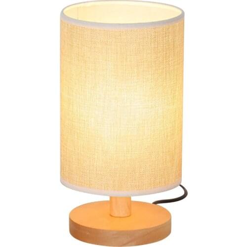 Chinese Style Wood LED Table Lamp Simple Living Room Bedroom Bedside Lamp Modern Night LED Light Wooden Desk Lamp for Home Decor