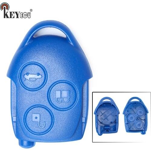 KEYECU for Ford Transit 2006-2014 Remote Key Shell Case Fob No Blade Blue