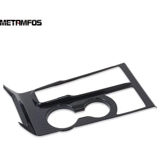 For Hyundai Tucson 2019 2020 Gear Shift Box Cover Trim Cup Holder Water Bottle Frame Carbon Fiber Inner Accessories Car Styling