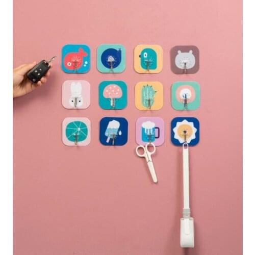 20/10/1Pcs Hooks Creative Adhesive No Trace Strong Invisible Wall Cartoon Hook Nail-free Suction Cup Hook Kitchen Bathroom Tools