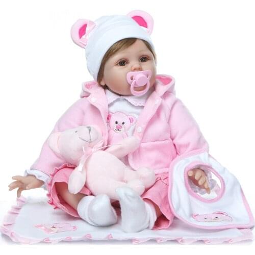 NPK reborn baby doll Handmade Silicone adorable reborn toddler Bonecas 55cm bebe girl kid menina de silicone doll surprice