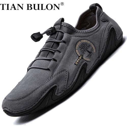 Men Casual Shoes Leather Fashion Men Sneakers Handmade Breathable Mens Loafers Moccasins Lightweight Boat Shoes Plus Size 38-48