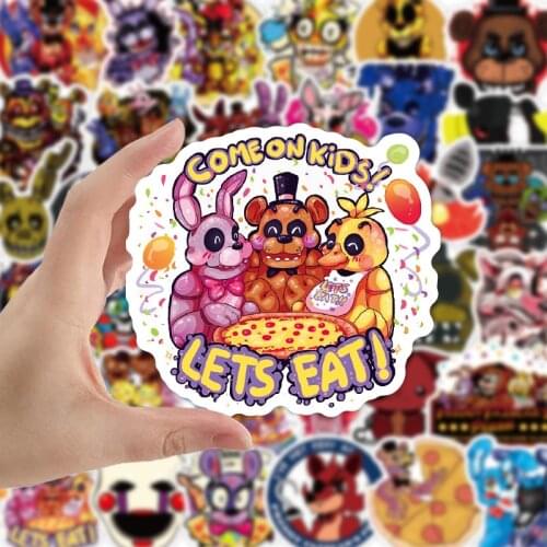 50pcs Five Nights at Freddys Decals Graffiti DIY Waterproof Removable Suitcase Guitar Car Water Cup Stickers Anime Game Kid Toy