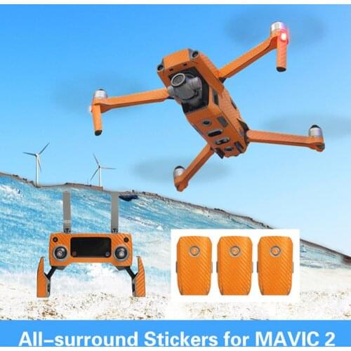 Optional All-surround Sticker Waterproof PVC Stickers Carbon Skin Decal for DJI MAVIC 2 PRO/ZOOM Drone Remote Controller Battery