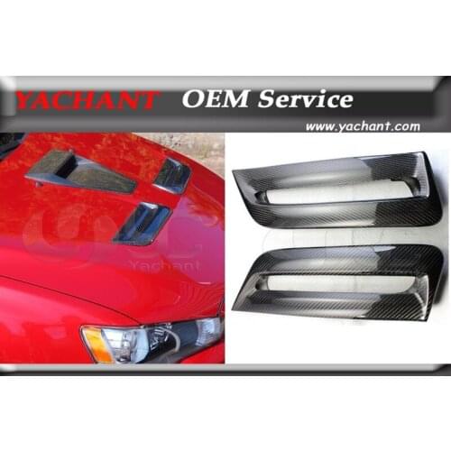 Car-Styling Carbon Fiber Front Hood Vents Fit For 2008-2012 Lancer Evolution EVO X EVO 10 CS Style Hood Vents