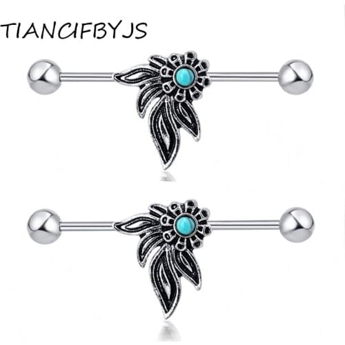 TIANCIFBYJS 1.6*38+6mm Stainless Steel Industrial piercing Ear Cartilage Stud Earring Barbell Straight Ear Piercing Jewelry