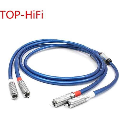 TOP-HiFi Pair Carbon Fber Ring RCA Plug Connector Audio Cable Amplifier CD DVD Player Speaker RCA to RCA Interconnect Cables
